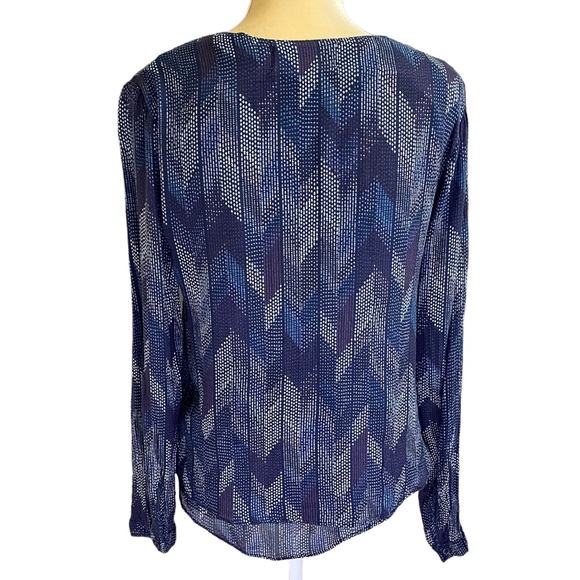 Anthropologie Cloth & Stone Dotted Herringbone Blouse - Picture 3 of 10